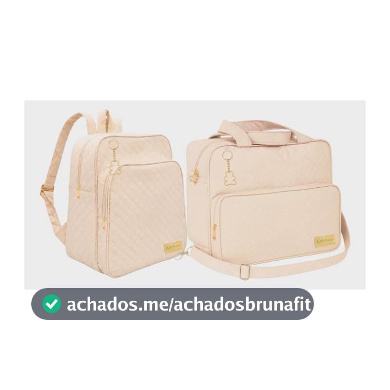 Kit Mochila E Bolsa Bebê Maternidade Ursinho Dulini Baby Bege Matelassê