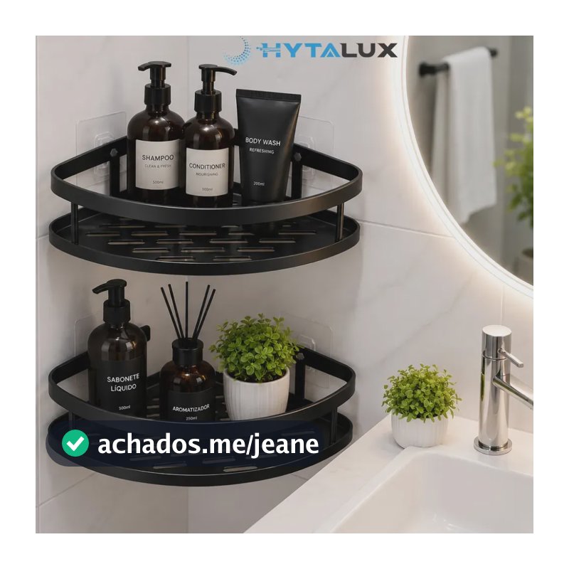 Suporte Porta Shampoo Prateleira de Canto Nicho Autoadesivo para Banheiro sem ou com Furo | Organizador Moderno