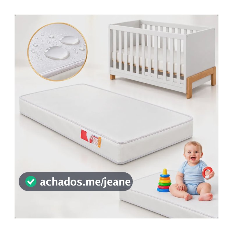 Colchão De Berço Impermeável 130x60 D18 Cor Branco - Z.A Colchões