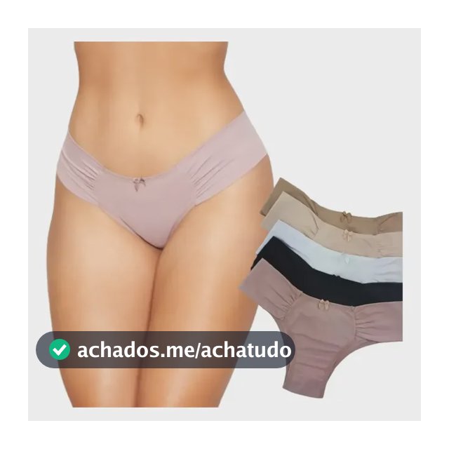 Kit 5 Calcinha Tanga Lateral Duplo Lingerie Invisível
