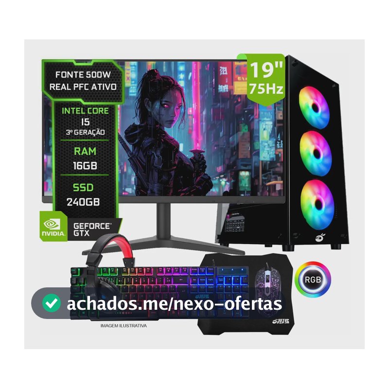 Pc Gamer Completo Intel I5, 16gb Ram, Ssd 240gb, Video 1gb 240 Gb 16 Gb Hd Graphics 2500 1gb