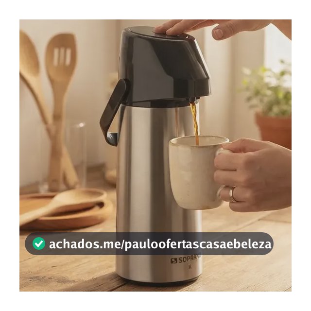 Garrafa Térmica Chimarrao Rubi 1l Inox Bomba De Pressão Café Inox