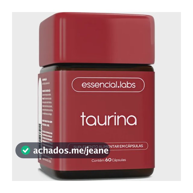 TAURINA com 1000mg por Dose - Fórmula Exclusiva com Máxima Concentração e Absorção - 60 Cápsulas