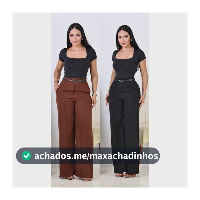Kit 2 Calça Pantalona Feminina Alfaiataria Elegante C/ Cinto