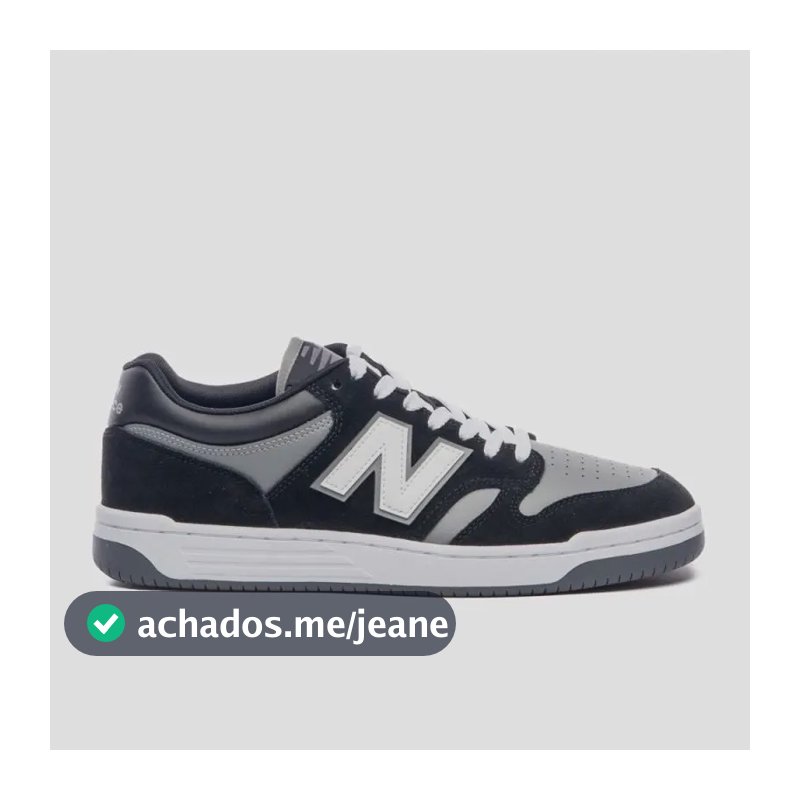 Tênis Casual Masculino E Feminino 480 Low New Balance Preto Pto Liso 40 Br