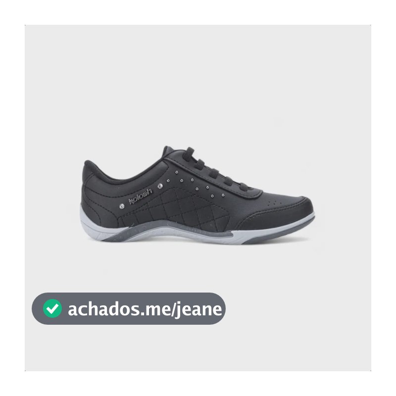 Tênis Feminino Casual Conforto Cadarço Elástico Kolosh C1296 Preto 36