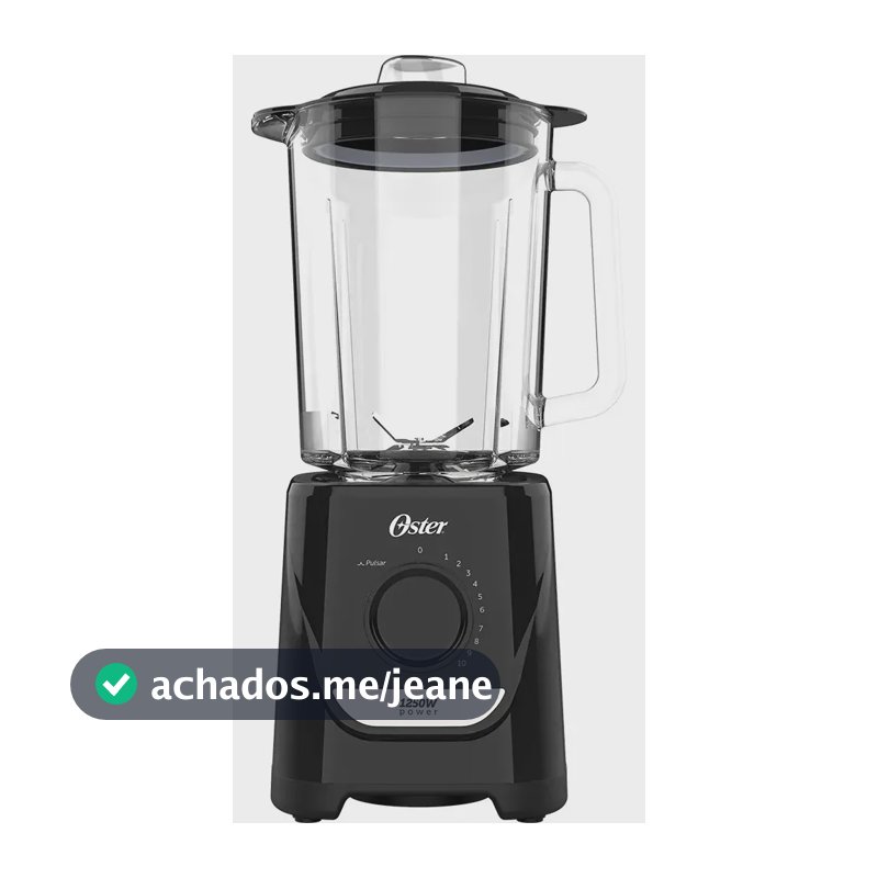 Liquidificador Oster Oliq520 Preto de 1,8L 1250W Jarra De Vidro e Laminas em Inox