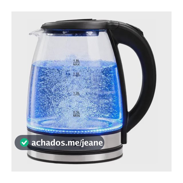 Chaleira Elétrica Bule Vidro Garrafa Base Giratória 1,8l