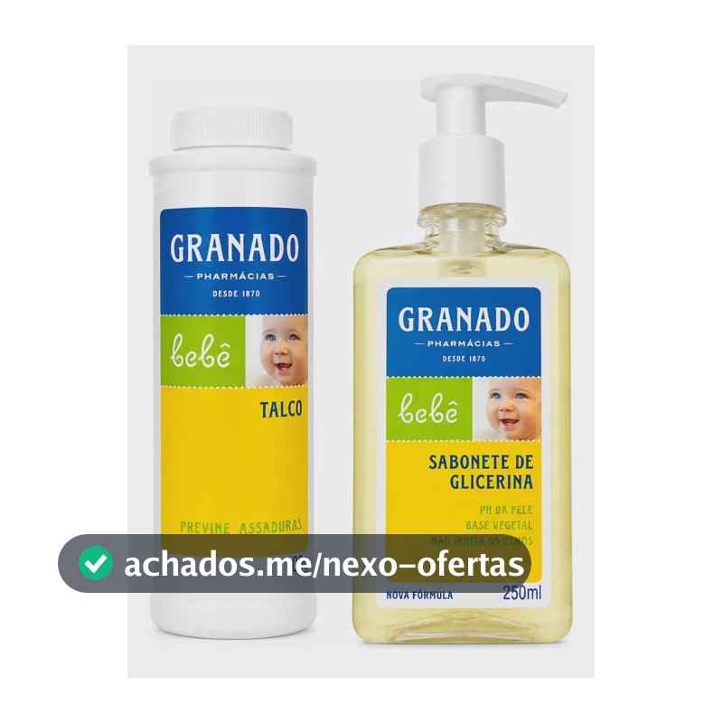 Granado Bebê Kit Talco 100g Sabonete Glicerina 250ml Banho Bebê