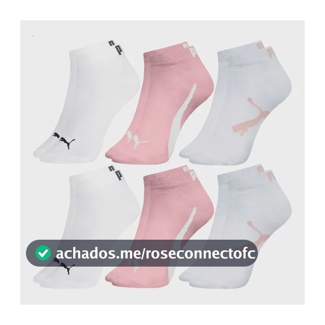 Kit 6 Pares Meia Infantil Puma Sapatilha Cano Curto Unissex