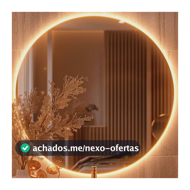 Espelho Redondo 60cm C/ Led Para Parede Quarto Banheiro Sala