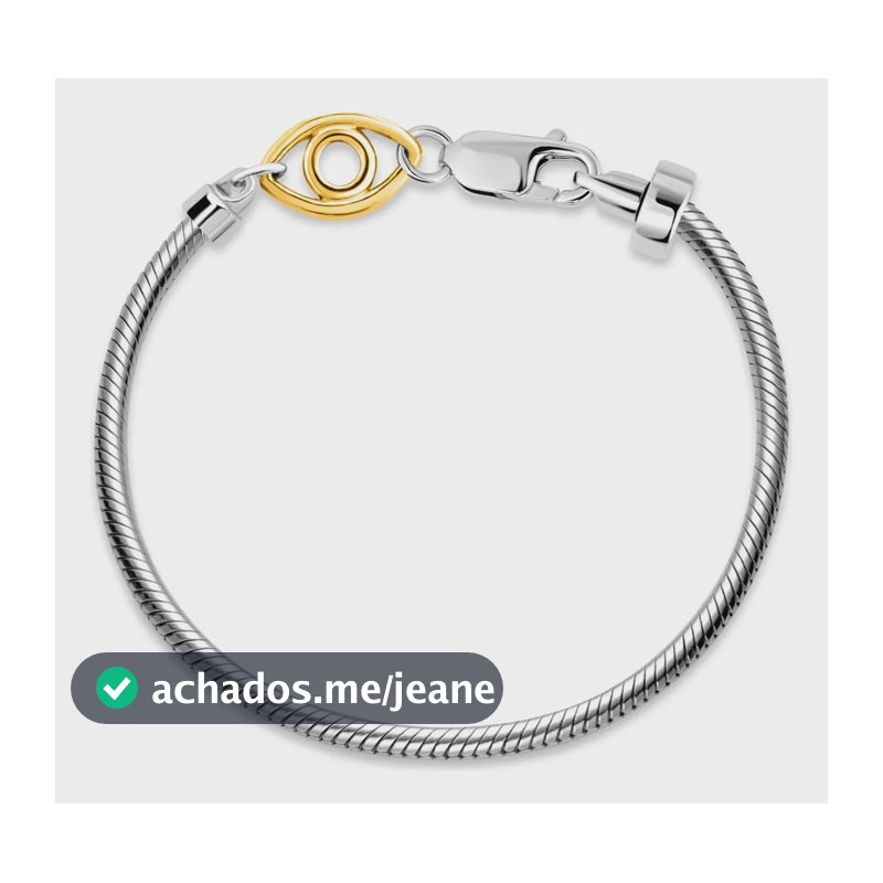 Pulseira Life Olho Em Prata 925 Com Banho De Ouro Amarelo 18
