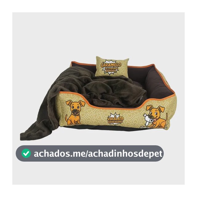 Cama Pet 60x60 3 Peças Quadrada Estampada Cachorro Gato