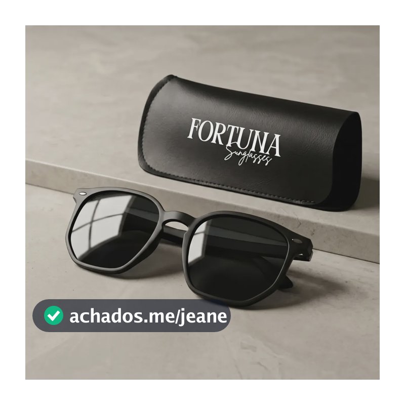 Óculos De Sol Hexagonal Masculino Premium Uv400 Flexivel Preto