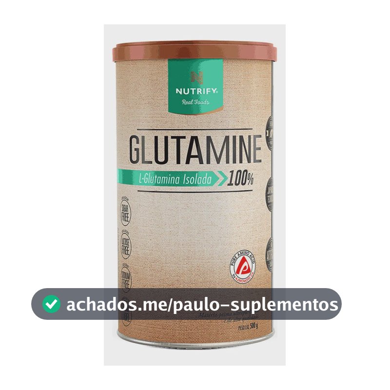 Glutamine L-Glutamina Isolada 100% Sem Sabor 500g Nutrify