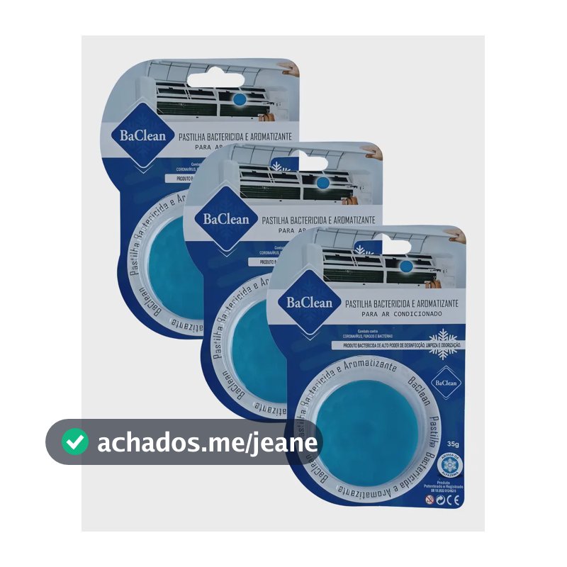 Kit 3 Pastilhas Bactericidas Ar Condicionado Baclean