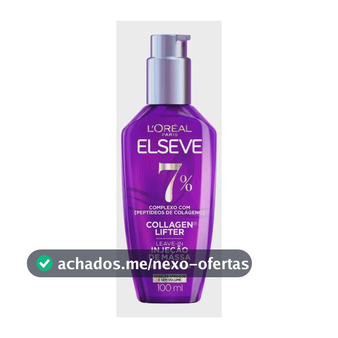 L'oréal Paris Elseve Collagen Lifter Leave-in Sérum Capilar Para Cabelos Finos Injeção de Massa com Peptídeos de Colágeno Aumenta o Volume em 61% e Encorpa os Fios por 72h 100ml