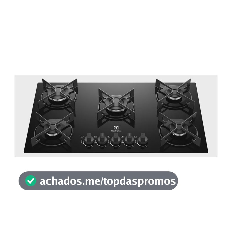 Cooktop 5 Bocas a Gás Electrolux Mesa de Vidro Efficient Grade de Aço Fosco (KE5GR) Bivolt