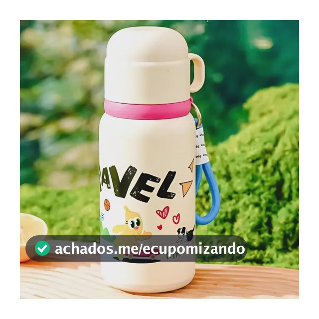 Garrafa Térmica Infantil Com 450ml Inox Escolar Copo + Alça