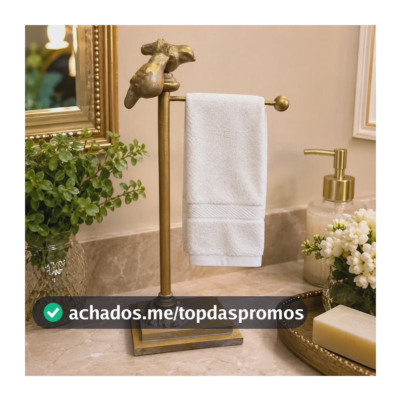 Porta Toalha Lavabo Provençal Luxo Com Pássaros Bancada