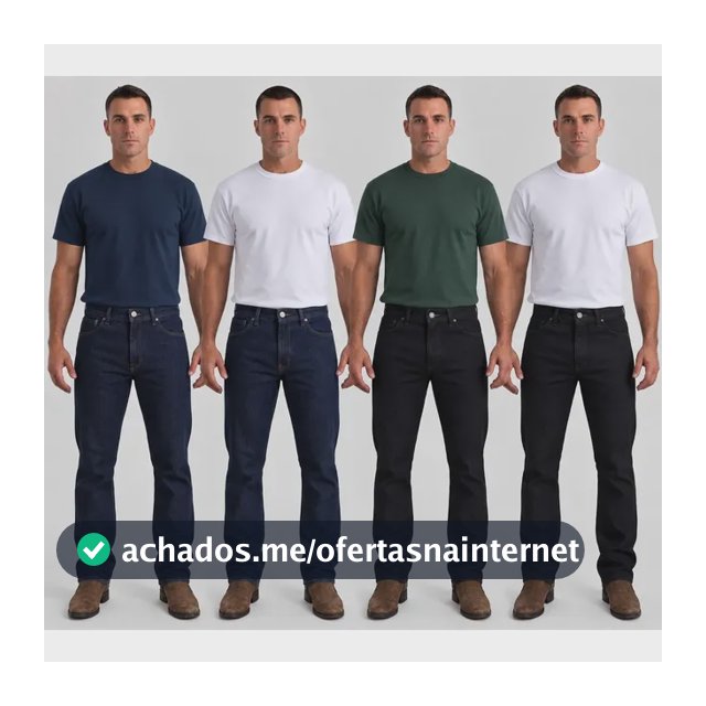 Kit 4 Calças Jeans Masculina Tradicional Corte Reto Básica