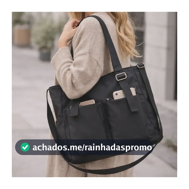 Bolsa Tote Sacola Grande Feminina Executiva Alça Transversal Preto