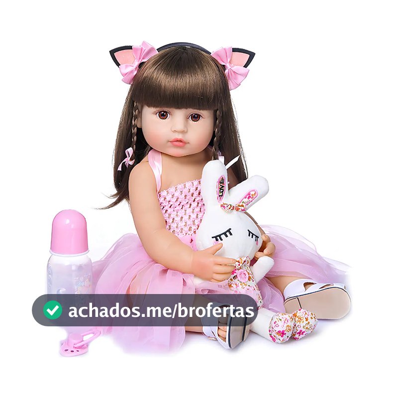 Brastoy Bonecas Bebe Reborn Menina 100% Silicone 55 Cm