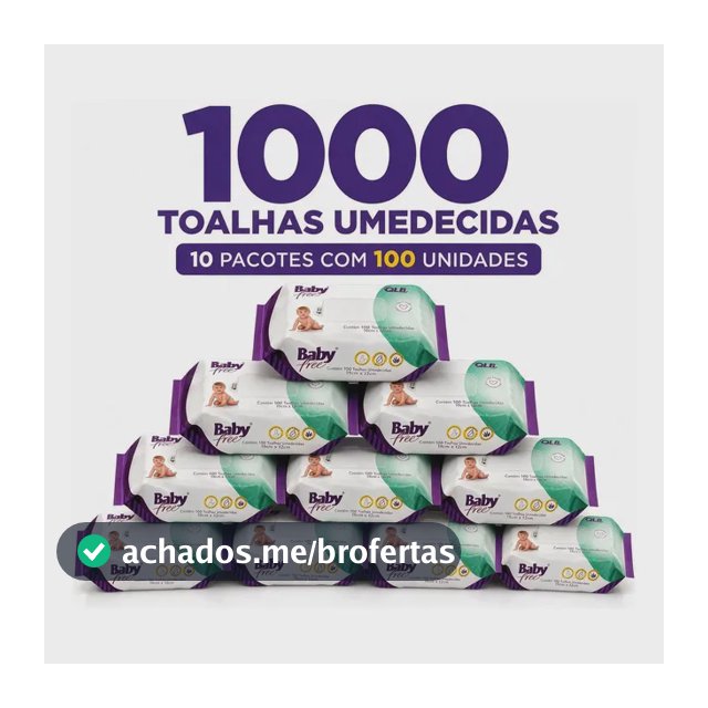 Lenço Umedecido Baby Free 1000 Un Kit Econômico
