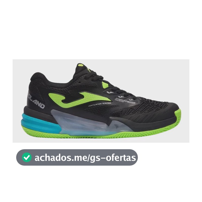 Tênis Joma Roland Saibro - Preto E Verde Preto. 40