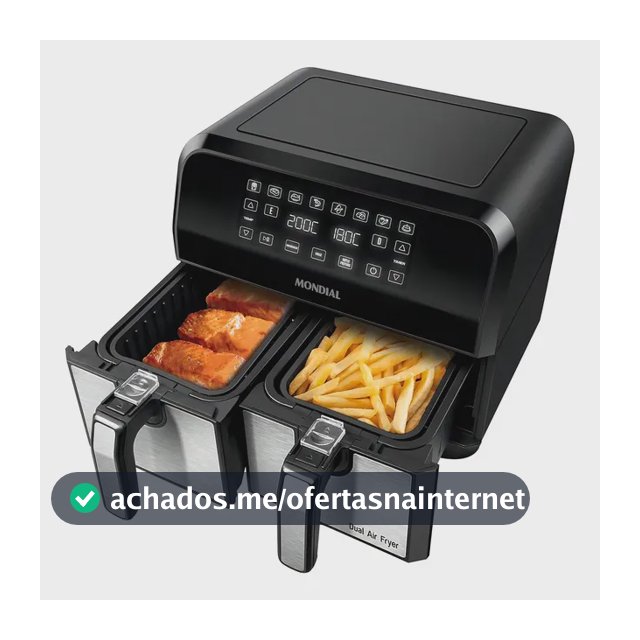 Fritadeira Air Fryer Mondial Dual Cesto 8l Digital Afd-01-bi Cor Preto/inox