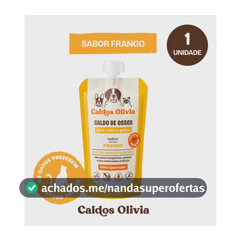 Caldo De Ossos Para Pets Caldos Olivia Sabor Frango 250ml