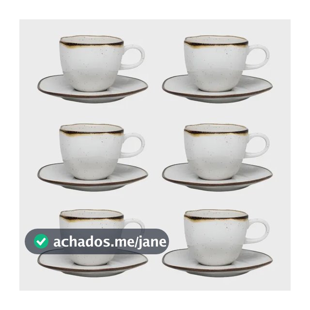Conjunto 6 Xic Pires Ryo Maresia Off White Marrom 220ml Oxford