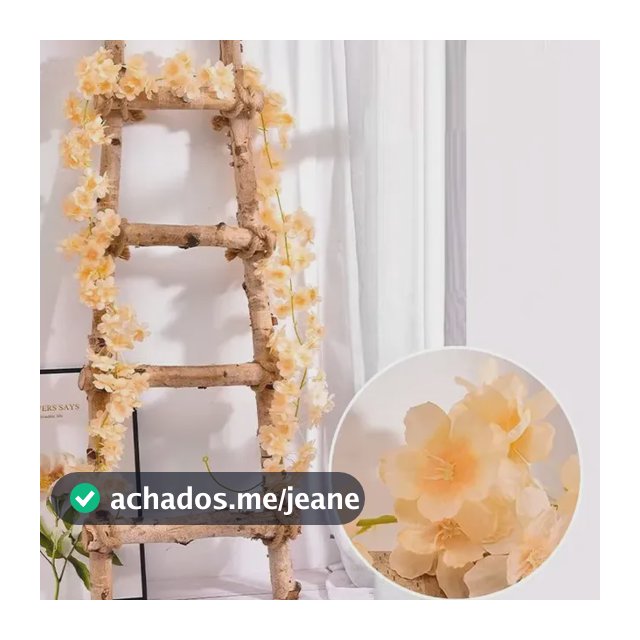 2kit Corrente Cerejeira Artificial 180cm Trepadeira Folhagem Cor De Champanhe