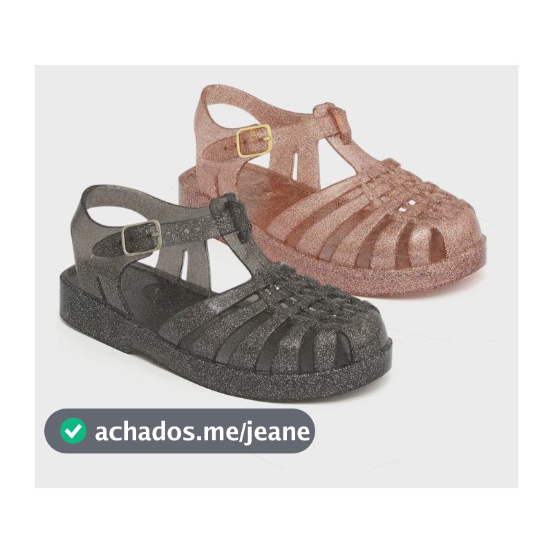 Kit 2 Pares Sandália Infantil Menina Fechada Mini Original Preto 25.26