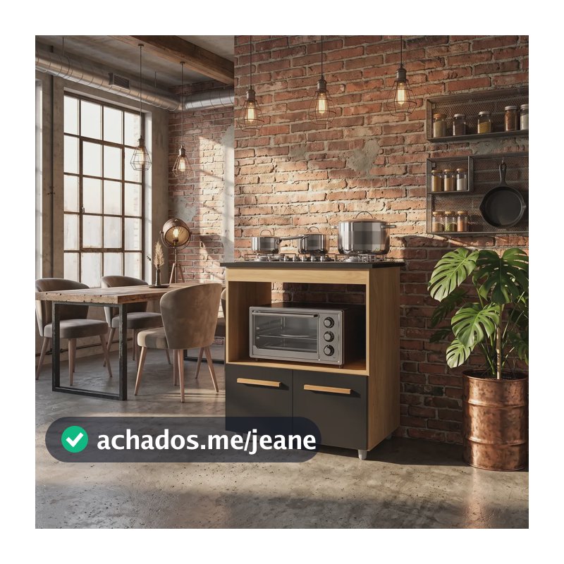 Balcão Cozinha Cooktop Elisa 4 E 5 Bocas Compacto Moderno Savana Preto / 5 Bocas