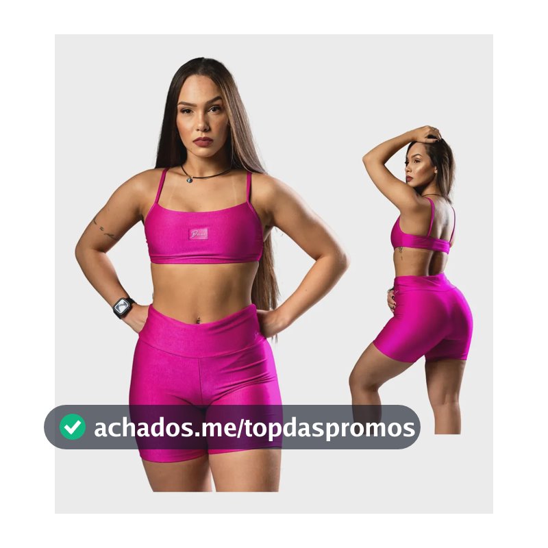 Diasp Conjunto Fitness Feminino Canelado Brilho Academia Rosa Fúcsia G