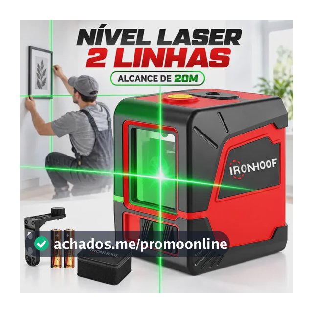 Nivel Laser 2 Linhas Verde 20m Profissional Autonivelante