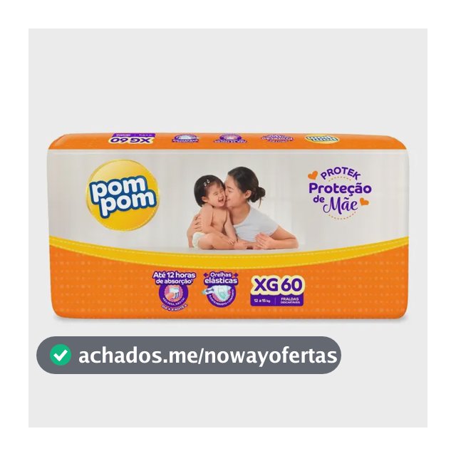 Fralda Pom Pom Protek XG Proteção de Mãe com 60 Unidades