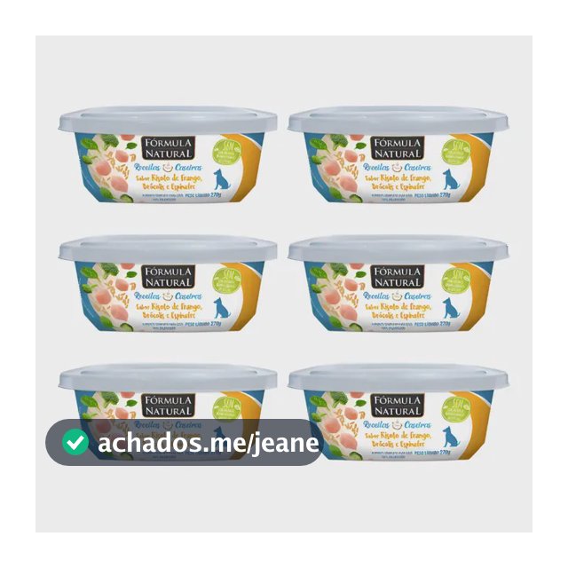Ração Úmida Fórmula Natural Cão Adulto Risoto Frango 6x270g Comida Caseira