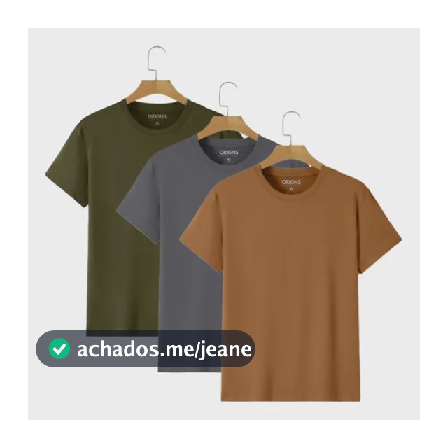 Kit 3 Camisetas Básicas Masculinas Slim Algodão 30.1 Origns