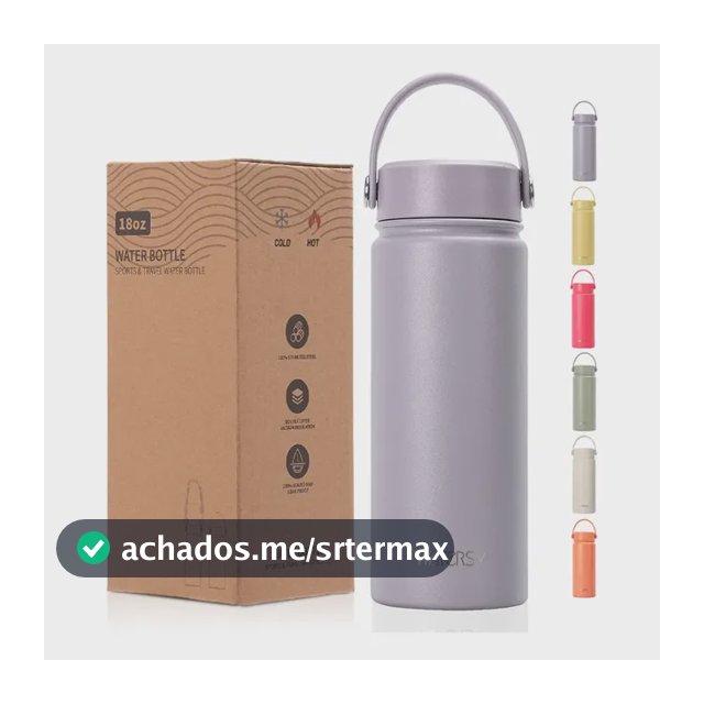 Garrafa Térmica Inox 532ml Parede Dupla Gelada 24h Com Alça Lavanda