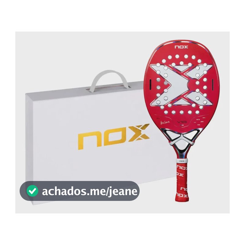 Raquete de Beach Tennis Nox V10 2026 Vermelha Polivalente