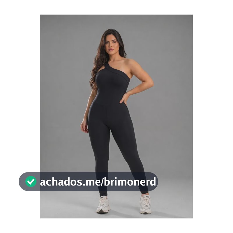 Macacão Fitness Academia Modela Corpo Treino Confortável Preto Liso G