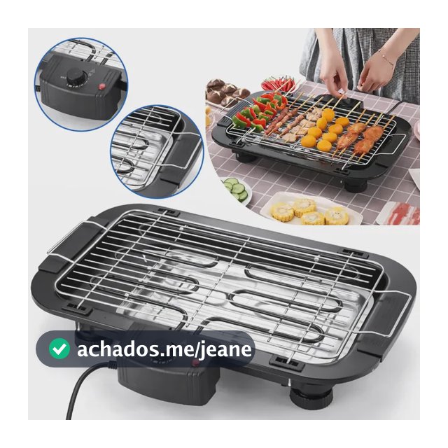Churrasqueira Elétrica Grande Steak Grill Para Apartamento 220v Sem Fumaça Preto - Aero Home