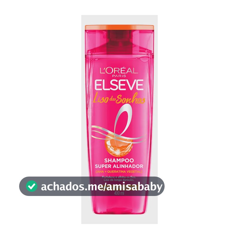 L'Oréal Paris Elseve Liso dos Sonhos Shampoo Super Alinhador, com Queratina Vegetal e AHA, Alinhamento Capilar em Casa, Controle de Frizz e Liso de Longa Duração, 400ml