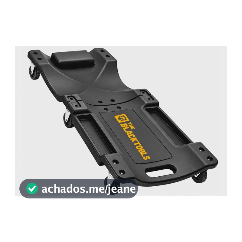 Carrinho Tipo Esteira Para Mecânico Profissional 150Kg 6 Rodízios Giratórios Com Encosto Estofado The Black Tools