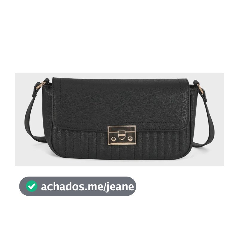 Bolsa Feminina Transversal Passeio Gash Pu Bs72942ga Preto Lisa Metal