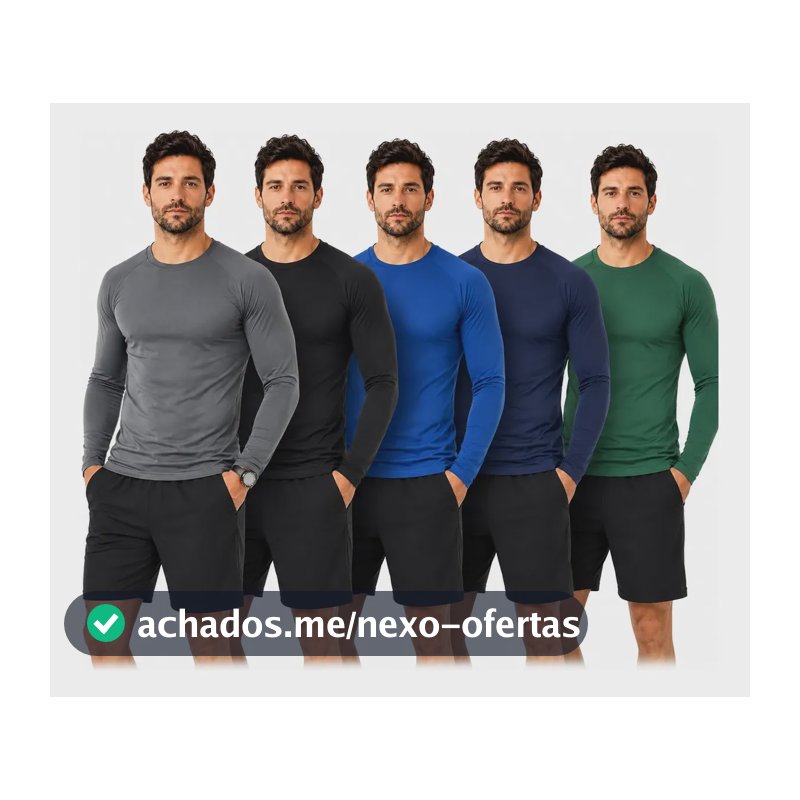 Kit 5 Camisetas Uv Térmica Segunda Pele Proteção Solar Plus Cores Sortidas G