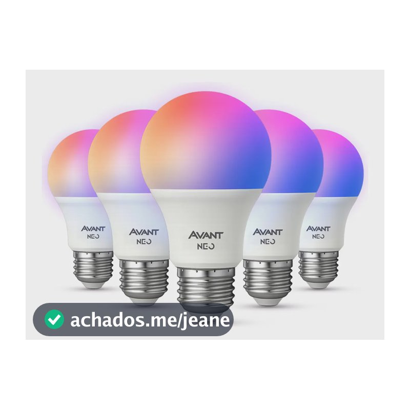 Kit 5 Led Pera Smart Inteligente Wi Fi 2.4ghz Alexa Google 10w Rgb 2700k/6500k Branco Quente/neutro/frio E27 Cod: 290028177-5 Avant Neo