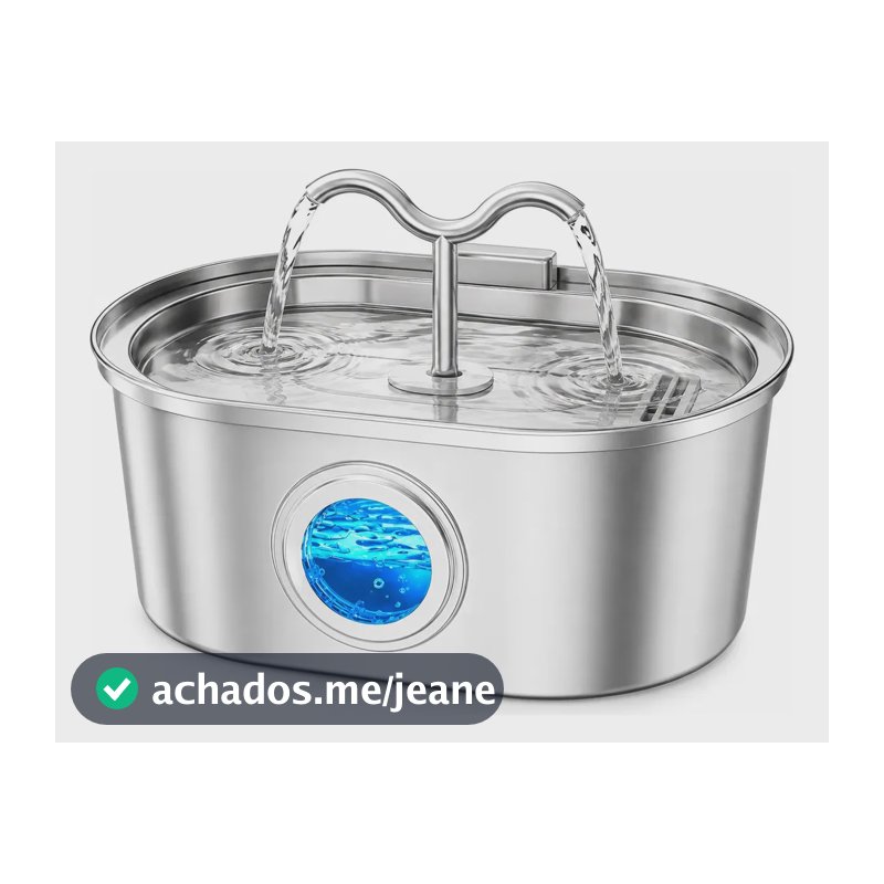 Fonte De Água De Aço Inoxidável Para Gatos E Cãe 3.2l Pawponto